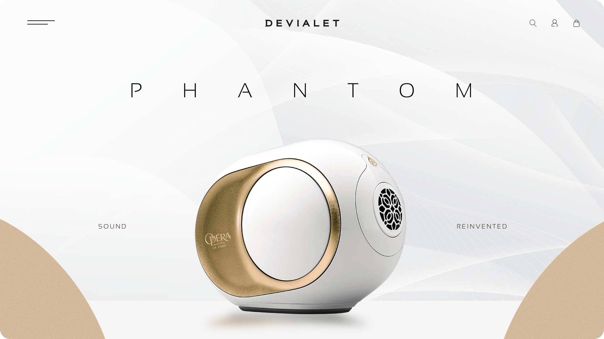 Concept de page produit pour la marque d'enceinte Devialet